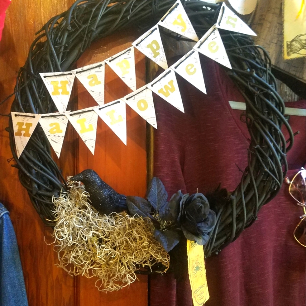 Homemade halloween wreath
